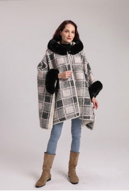Plaid Cape w/ Hoodie