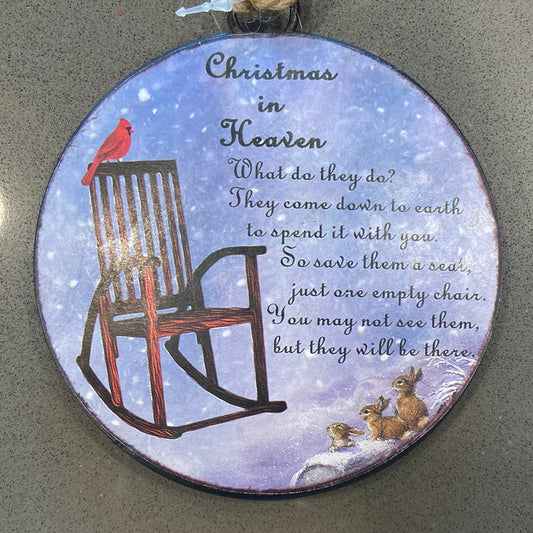 Metal Double Sided Christmas in Heaven ornament