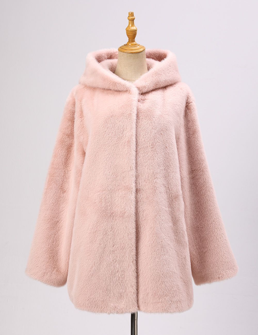 Faux Fur Coat w/ Hood