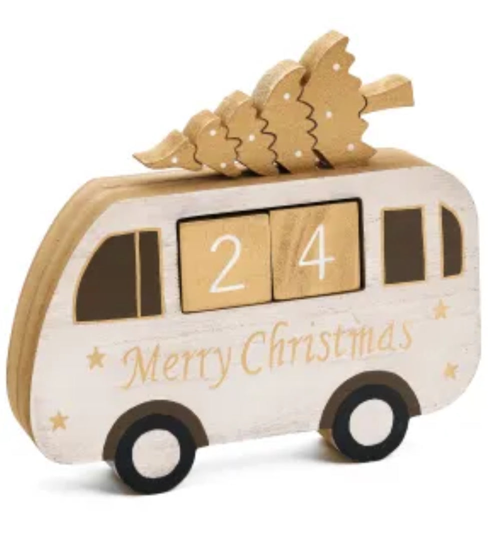 Mini Wooden Bus Advent Calendar