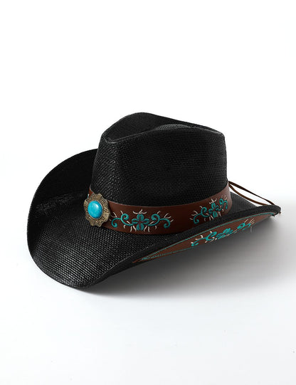 Cowboy Hat w/ Teal Embellishments