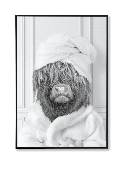 Highland Cow In Towel Wall Art