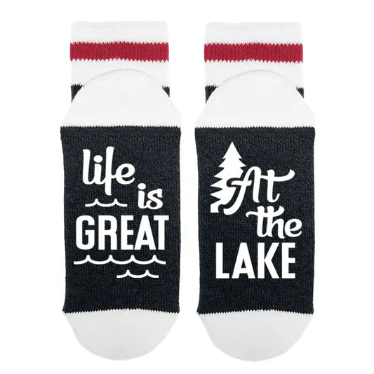 Life Is Great at the Lake Socks