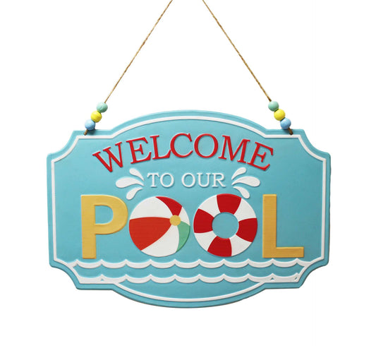 Welcome To Our Pool Wall Sign