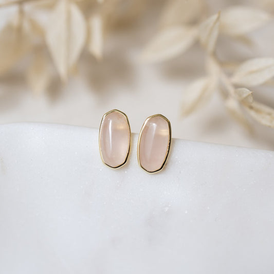 Lyra Studs | Rose Quartz