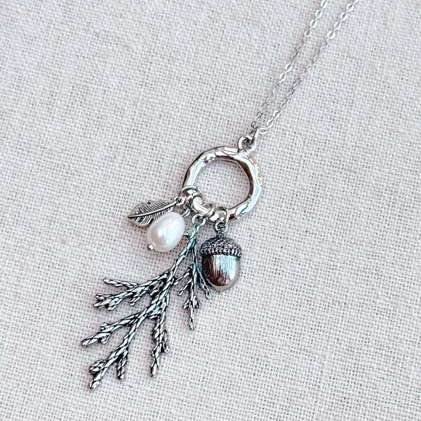 Freshwater Pearl Cypress Branch Necklace