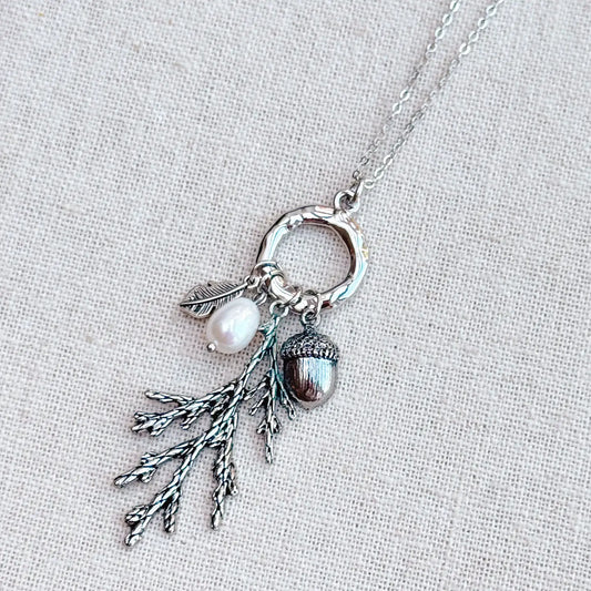 Freshwater Pearl Cypress Branch Necklace