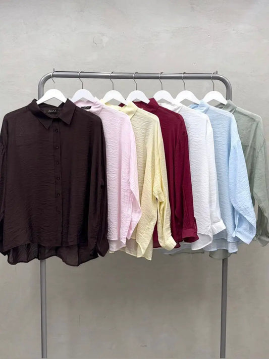 Oversized Crinkle Cotton Shirt