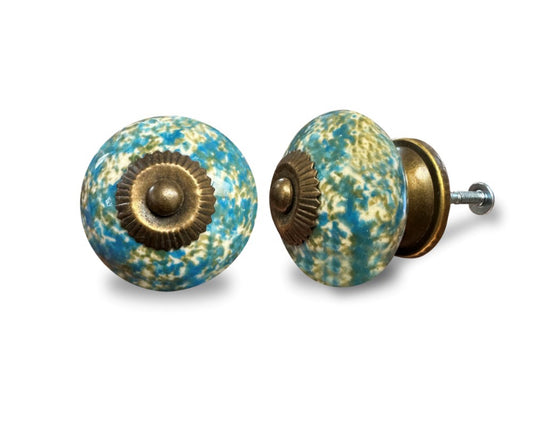Ocean Blue Ceramic Knob