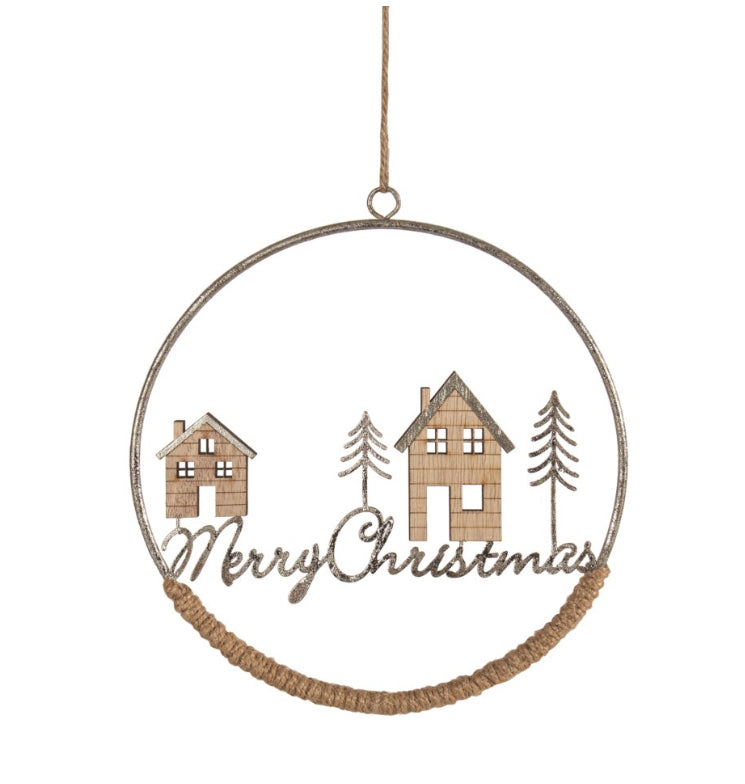 Merry Christmas Jute Ring Ornament