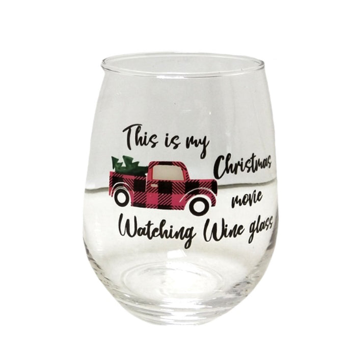 Christmas Movie Wine Glass