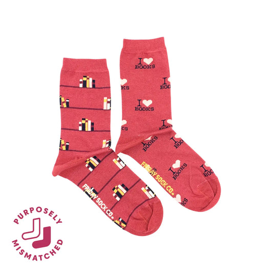 I Love Books Crew Socks