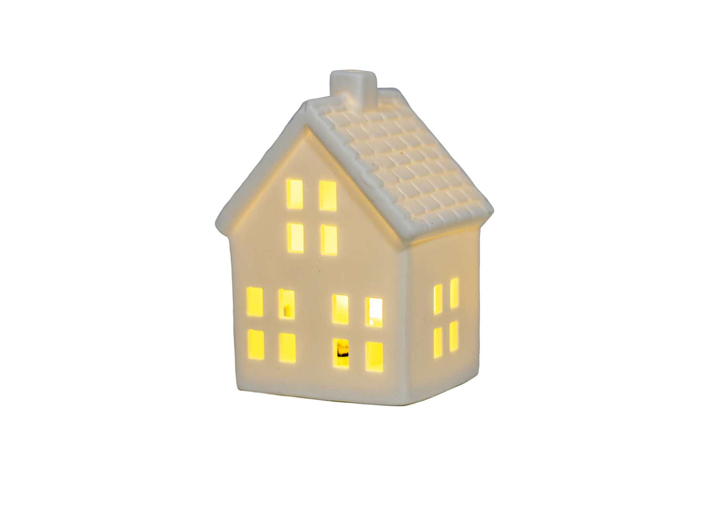 Small White Porcelain LED House
