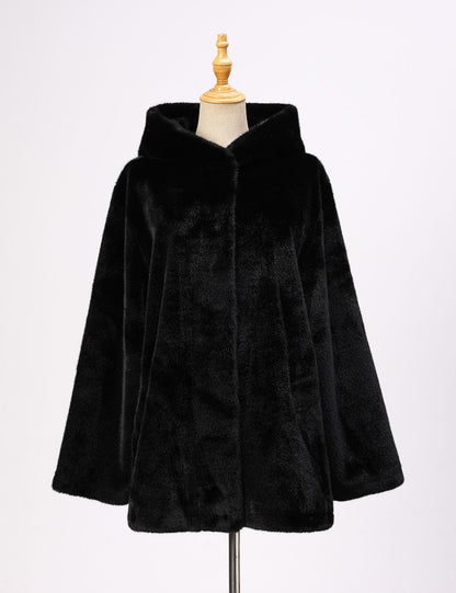 Faux Fur Coat w/ Hood