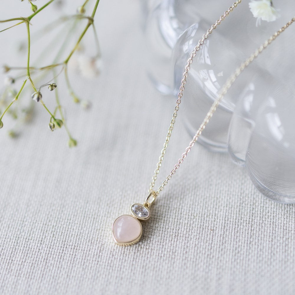 Anastasia Necklace | Rose Quartz