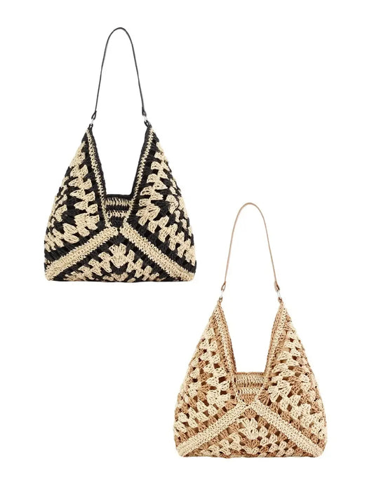 Vintage Crochet Bucket Shoulder Bag