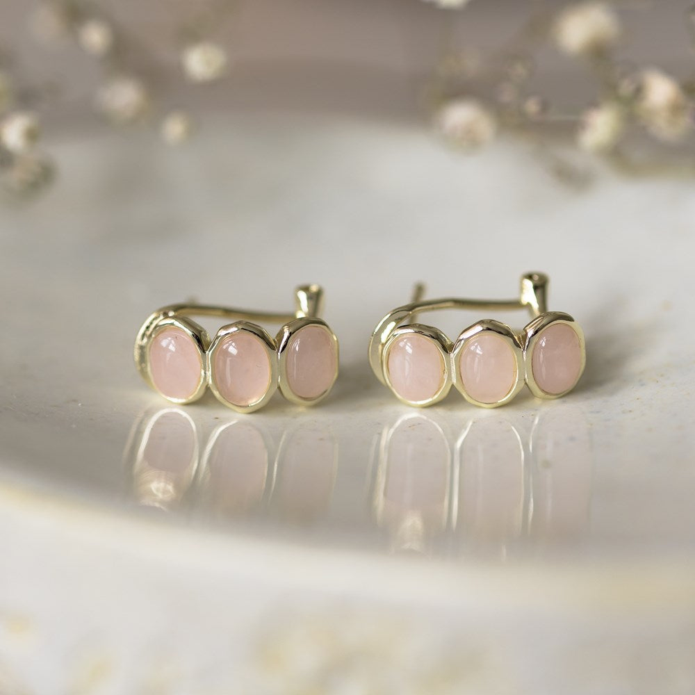 Essence Hoops | Rose Quartz
