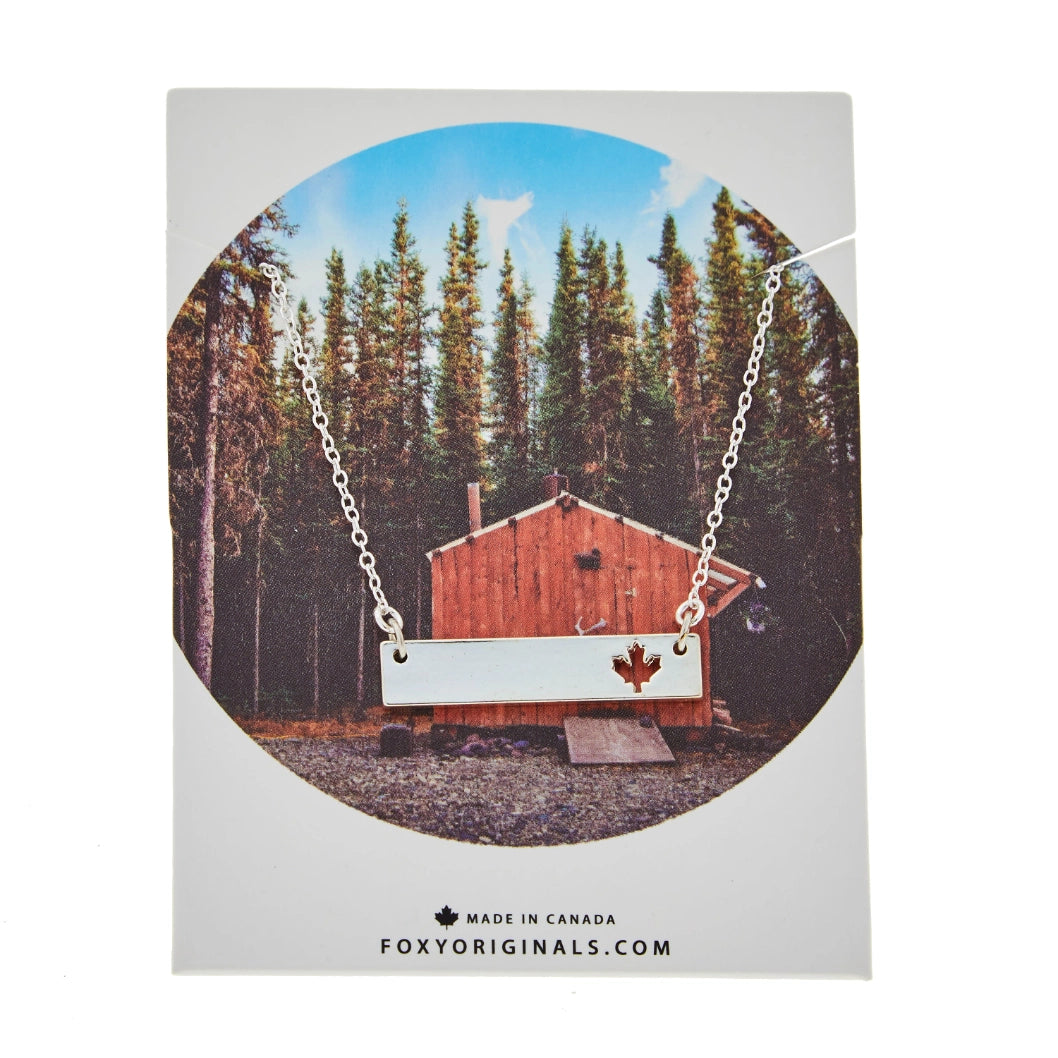 I Heart Canada Bar Necklace