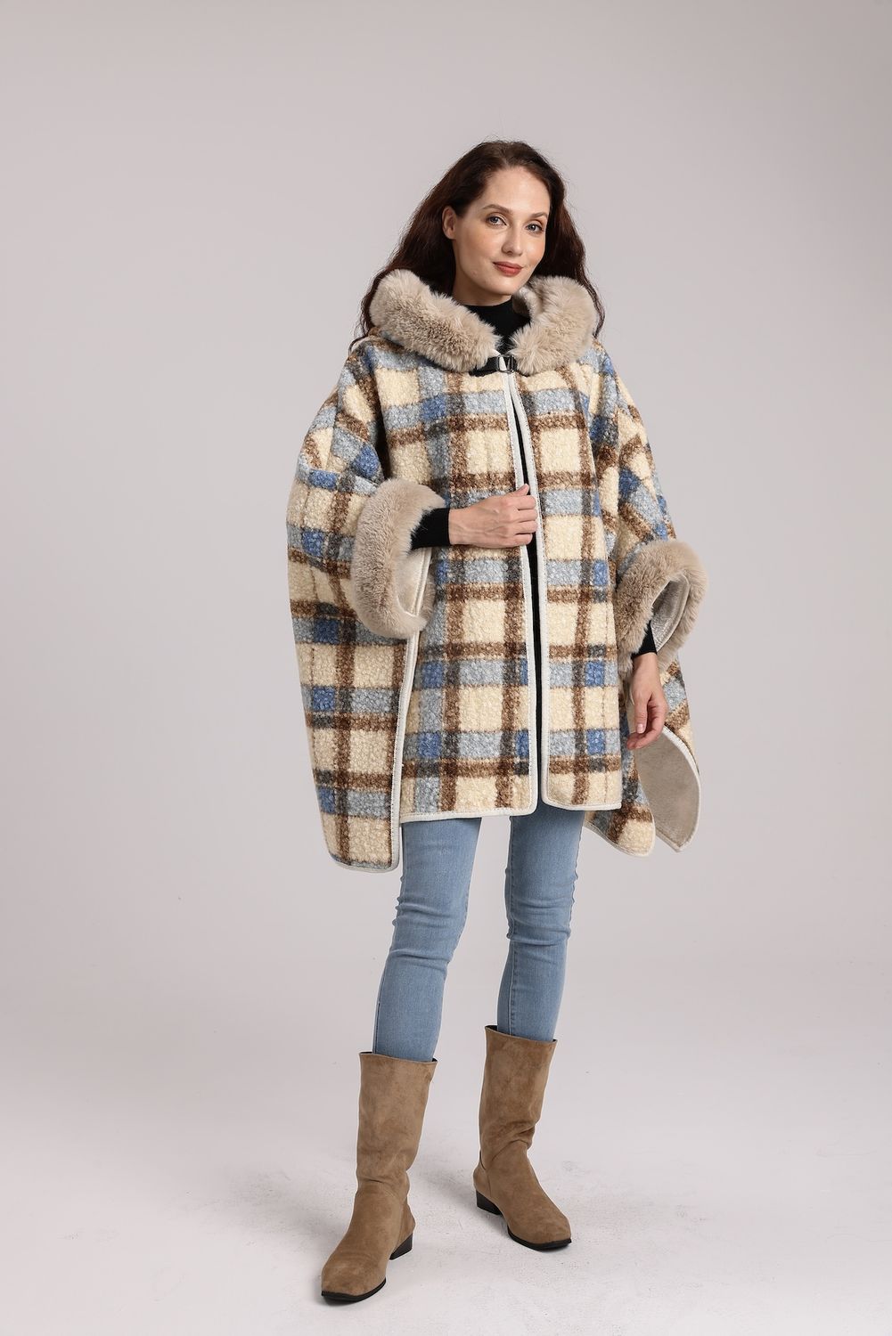Plaid Cape w/ Hoodie