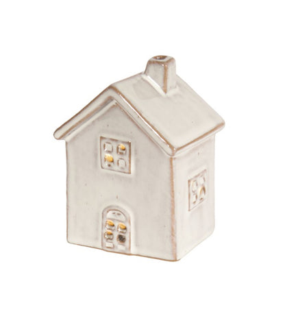 White Stoneware LED House