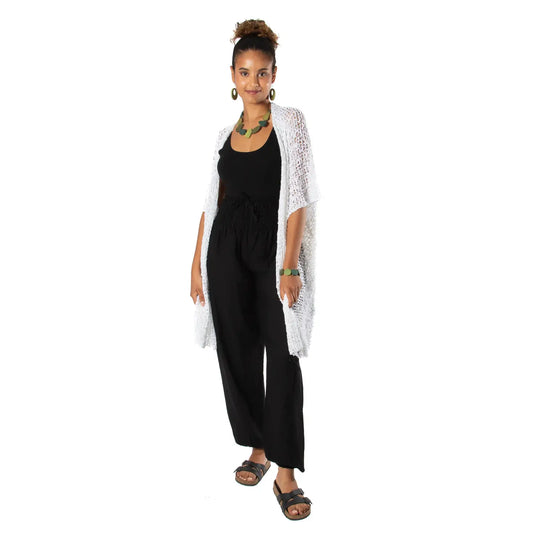 Mid-Length Popcorn Knit Kimono