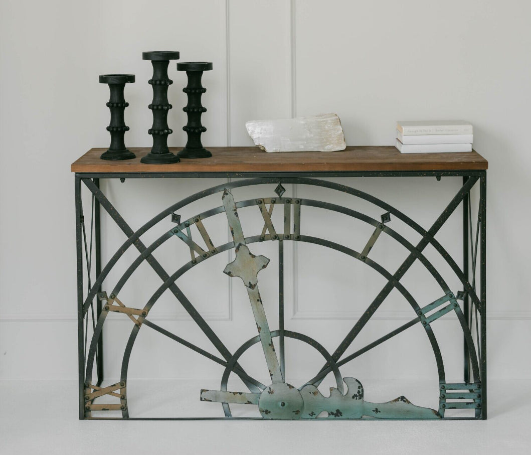 Wooden Metal Table “Clock”