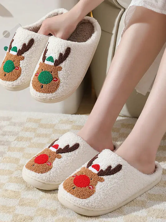 Red Reindeer Slippers