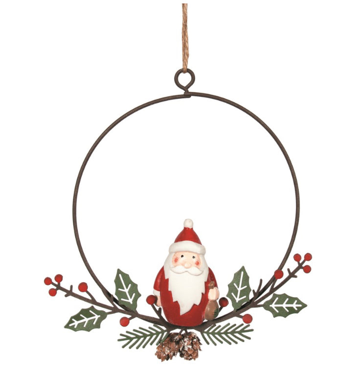 Santa Wreath Ornament