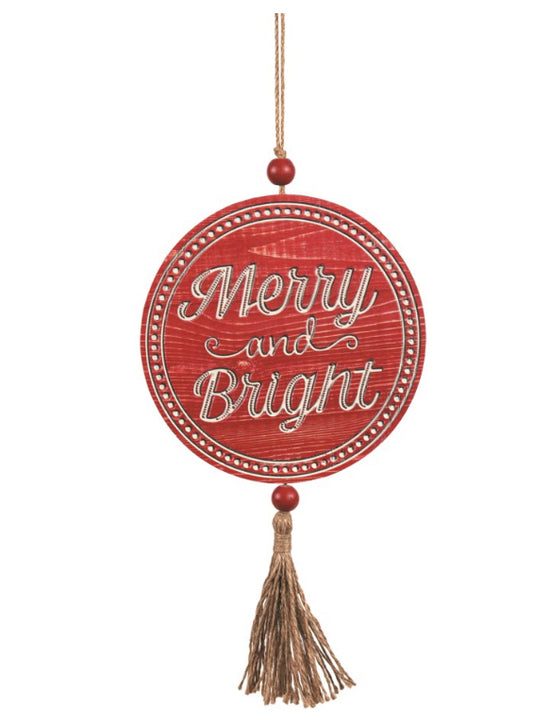 Merry & Bright Ornament w/ Tassel