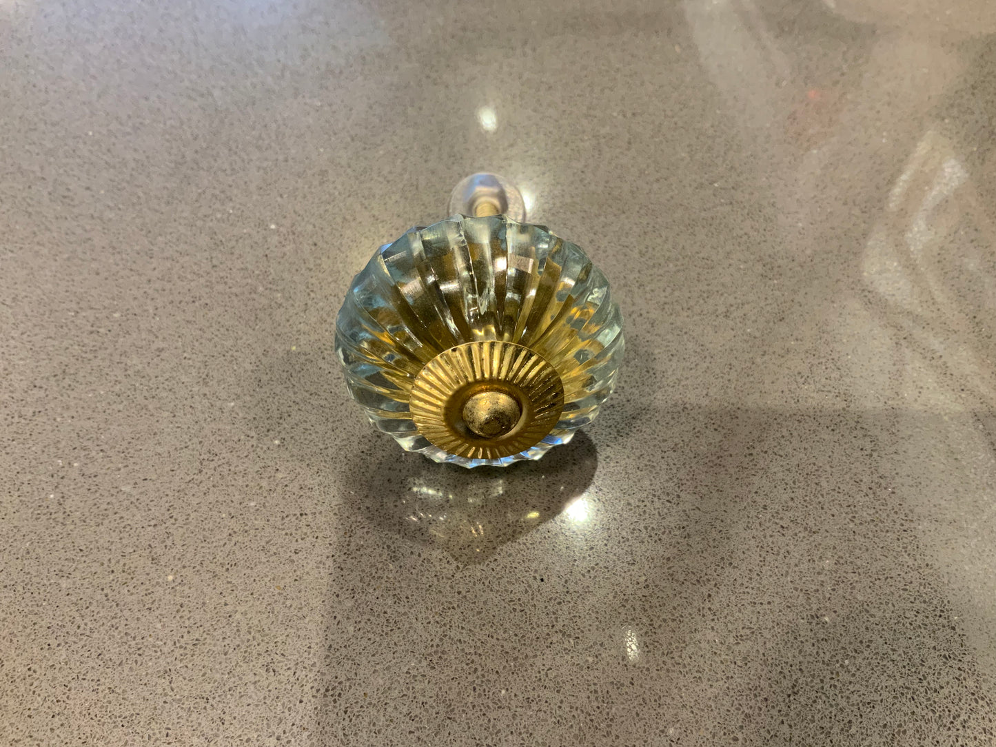 Large Crystal and Brass Knob