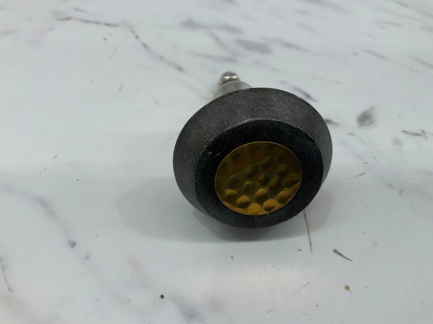 Slate/Brass Round Knob