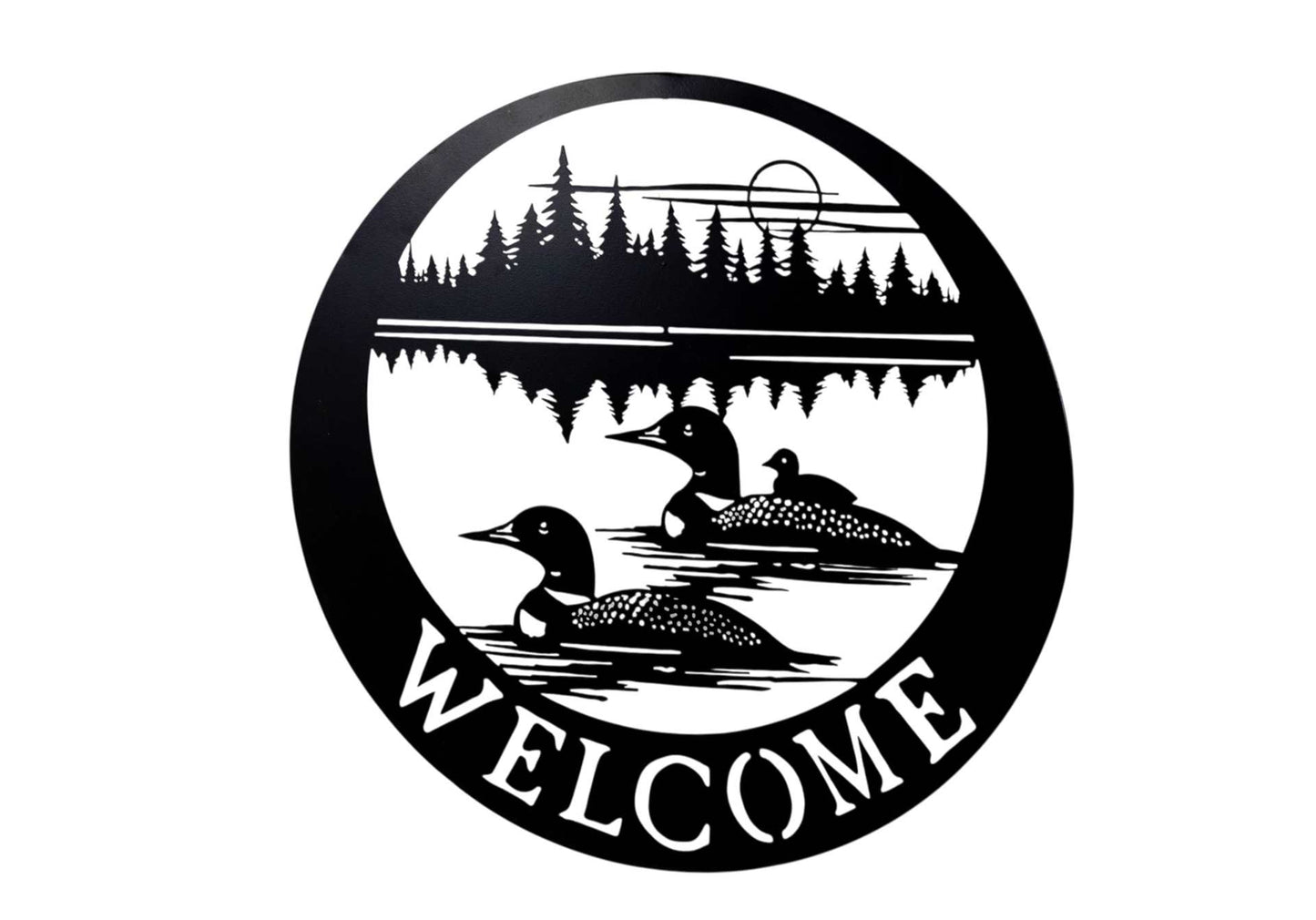 Metal Welcome Wall Art with Loon