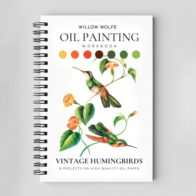 Vintage Hummingbird Oil Painting
