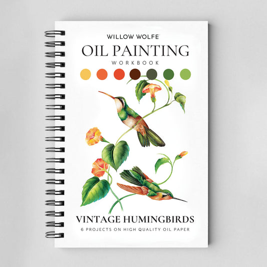 Vintage Hummingbird Oil Painting