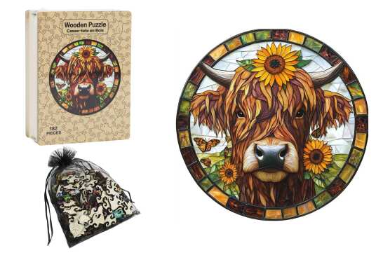 Highland Cow Wooden Puzzle