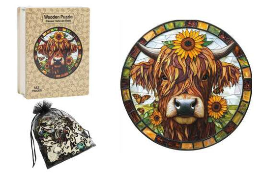 Highland Cow Wooden Puzzle