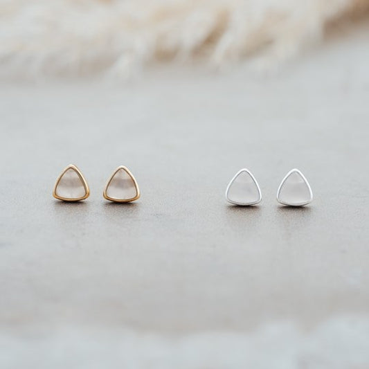 Mae Studs | White Moonstone
