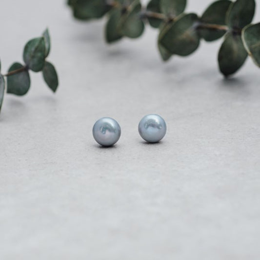 Light Grey Pearl Studs