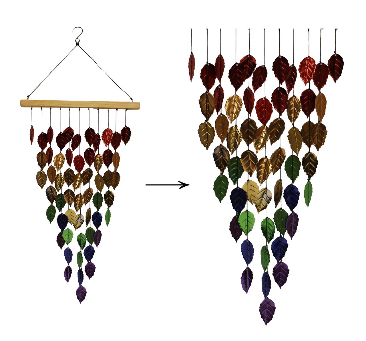 Rainbow Leaf Waterfall Wind Chime