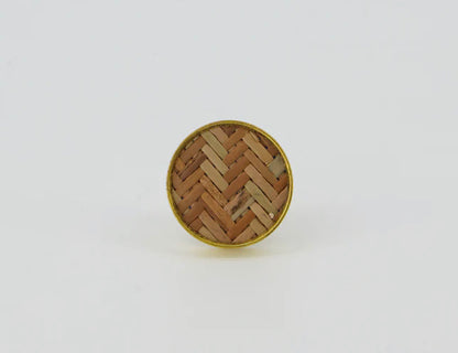 Rattan & Brass Knob