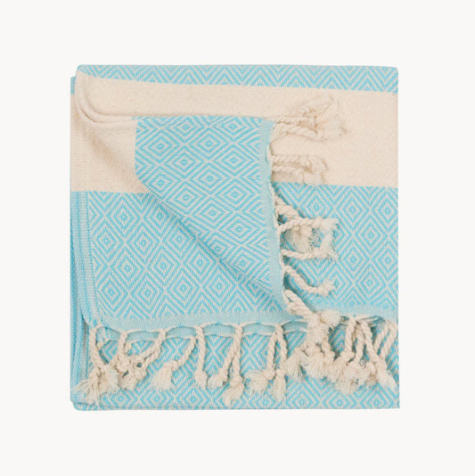 Diamond Hand Towel: Aqua
