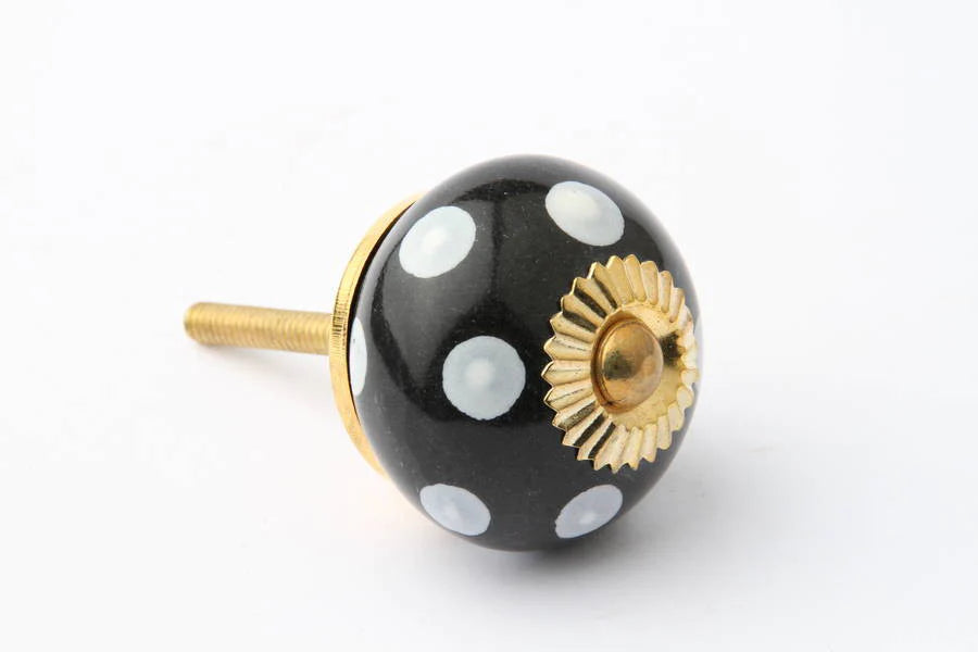 Black Polka Dot Knob