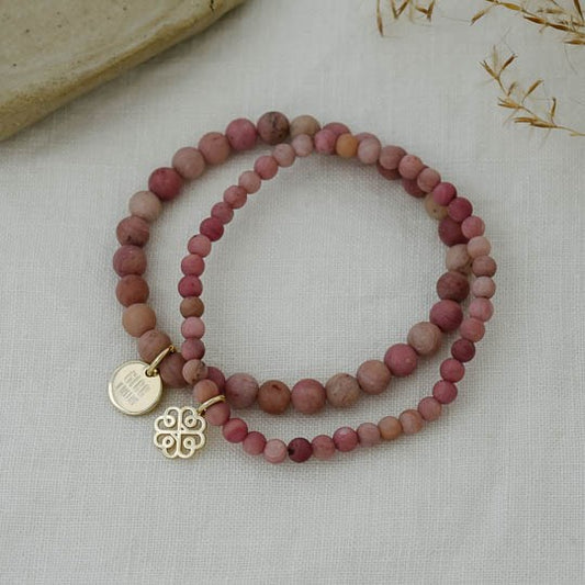 Stackem Up Bracelet | Pink Rhodonite