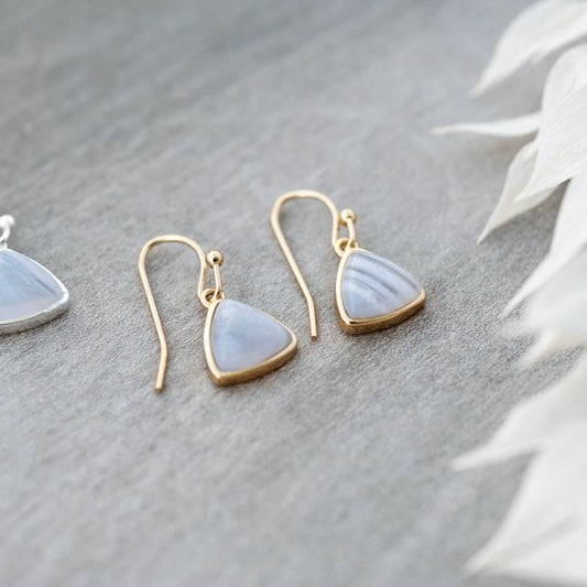 Elise Earrings | Blue Lace Agate