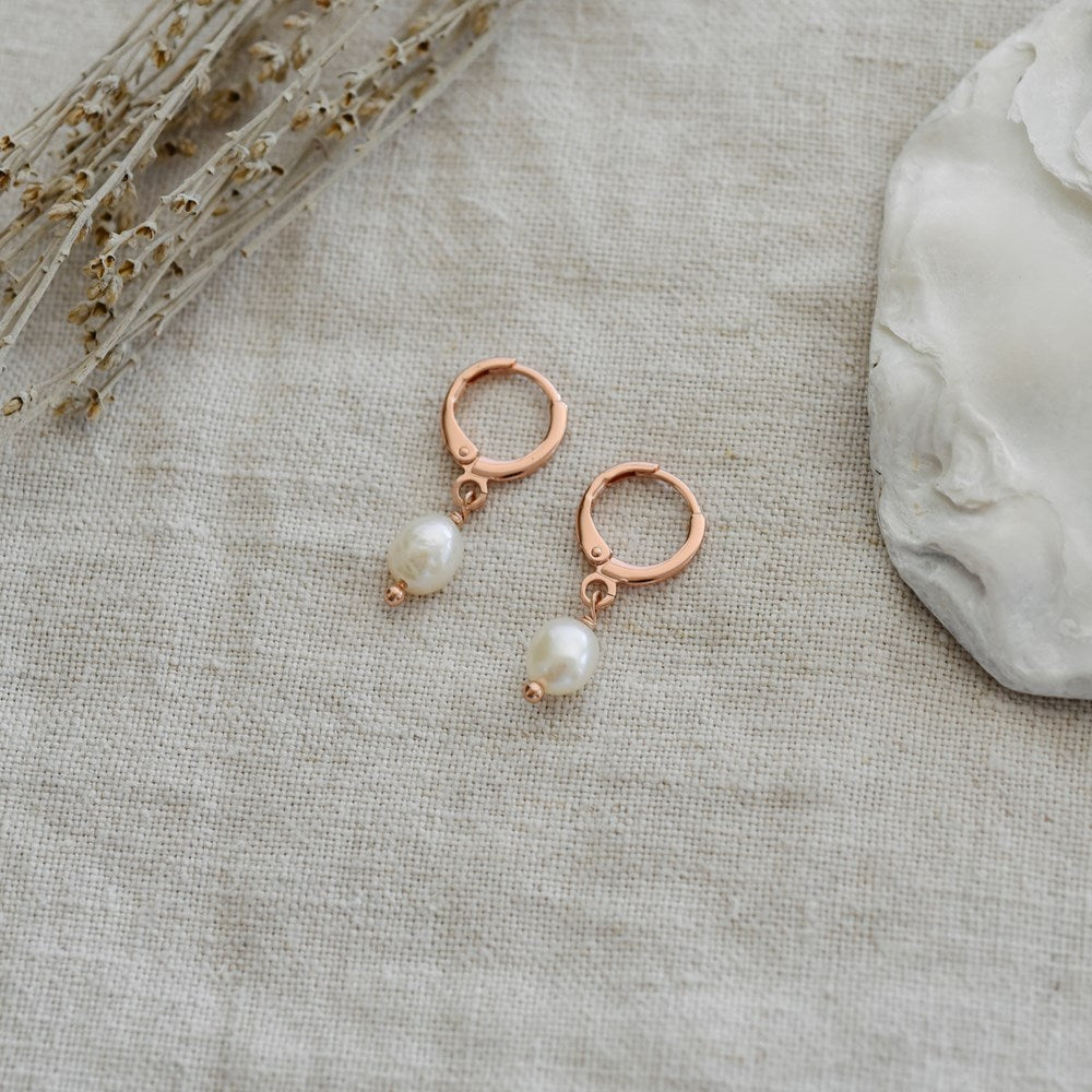 Bitsy  Hoops | White Pearl