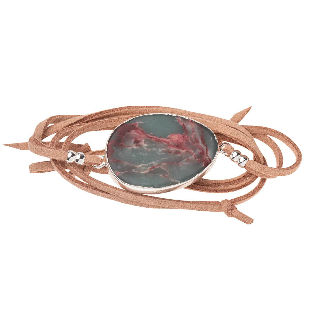 Suede & Stone Wrap Bracelet/Necklace