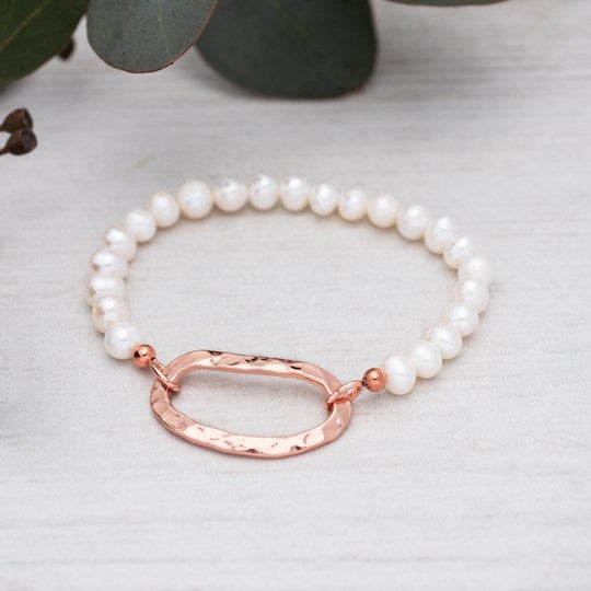 Circuit Bracelet | Rose Gold/White Pearl